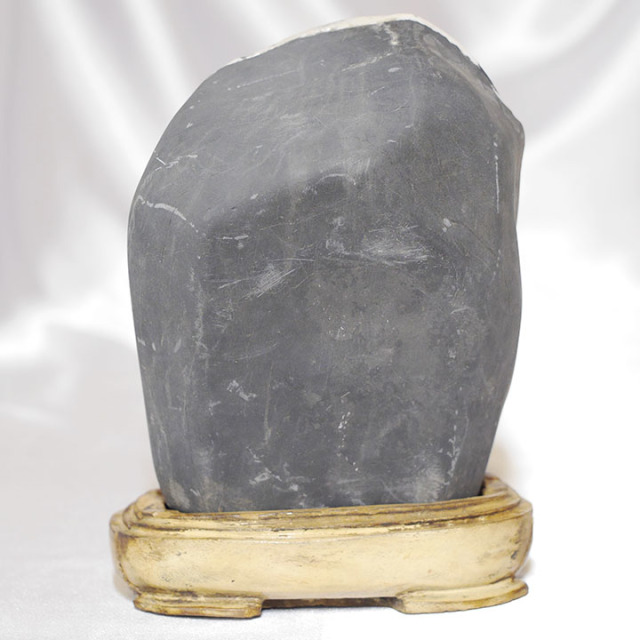 天然石 鑑賞石 菊花石 置物 重さ約392g 唐木台付 V R6492 もぎ 