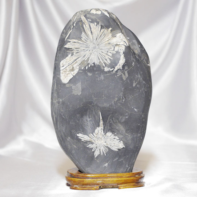 天然石 鑑賞石 梅花石 置物 心許なかっ 重さ約2222g VAZK 売買された  