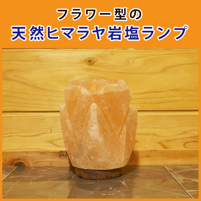 ヒマラヤ岩塩ランプ ソルトランプ New フラワー型 バラ型 インテリア