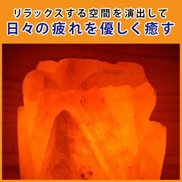 ヒマラヤ岩塩ランプ ソルトランプ New フラワー型 バラ型 インテリア