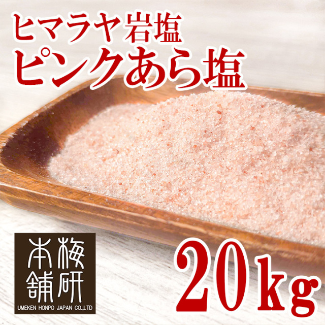 【食用】岩塩 ヒマラヤ岩塩 ピンクソルト ピンク あら塩 20kg 約0.15-1mm ピンクソルト HACCP管理 BRC認証 ハラール認証  熱中症対策 バーベキュー 塩 BBQ おすすめ 肉 海鮮 仕込み