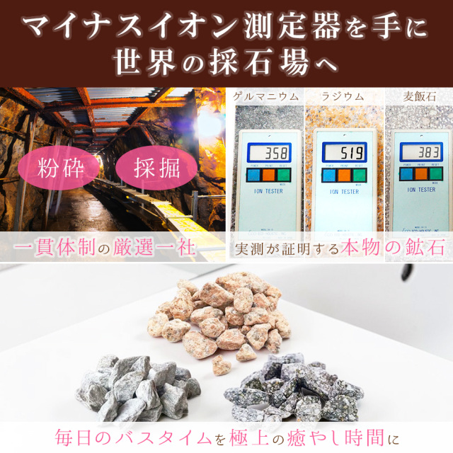 梅研本舗 温浴セット ゲルマニウム 麦飯石 ラジウム 3種類 各1kg