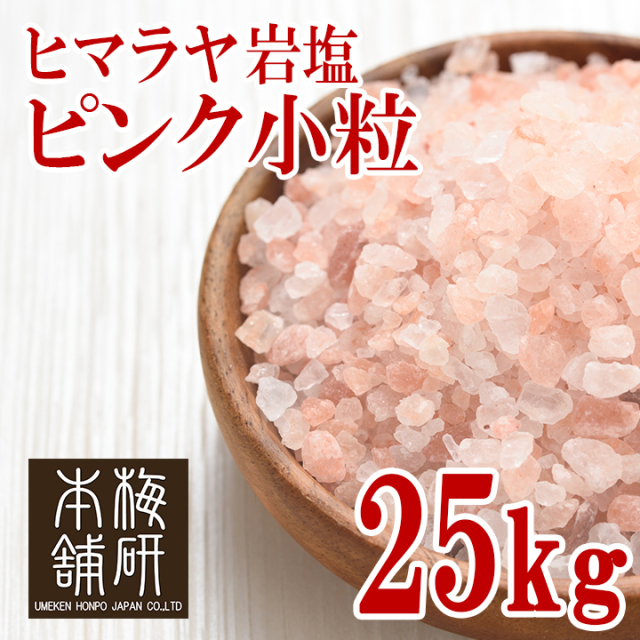 【食用】岩塩 ヒマラヤ岩塩 ピンク 小粒 25kg 約2-5mm ピンクソルト ミル用 ミルタイプ HACCP管理 BRC認証 ハラール認証  熱中症対策 バーベキュー 塩 BBQ おすすめ 肉 海鮮 仕込み