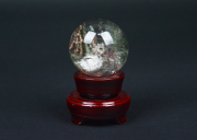 天然石　ルチル入り水晶　台座付き ルチル&ガーデン&クォーツinクォーツ （貫入水晶） (木製台座付き