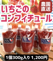 【いちごのコンフィチュール】当園のイチゴ使用たっぷり1個300ｇ入【3個送料込み！】