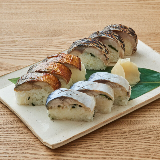 わさび葉 鯖棒寿司3種食べ比べ　（各8切）