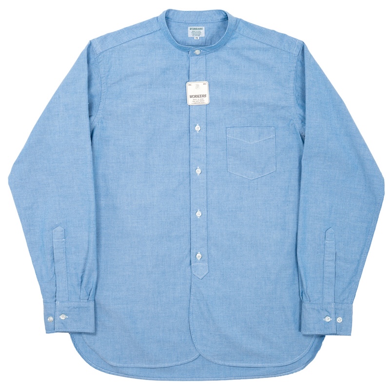 Band Collar Shirt 26AW Supima OX Blue Pale