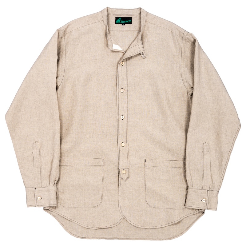 Band Collar Shirt 26SS Ecru Linen