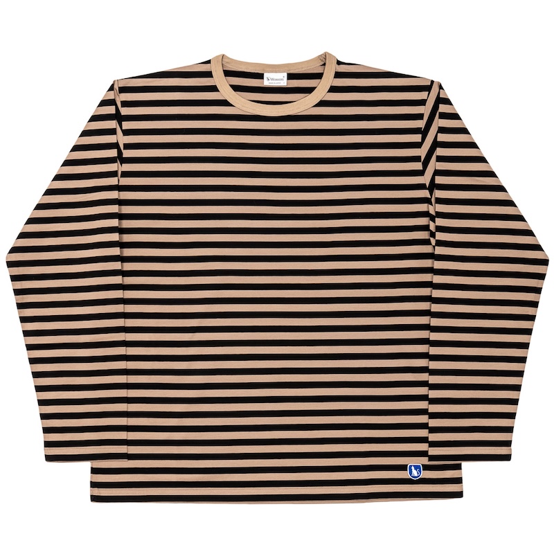 Border Tee Long Sleeve 6oz Black×Beige