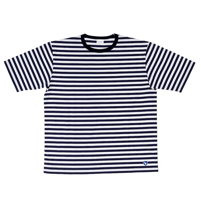 Border Tee Short Sleeve 6oz Navy×White