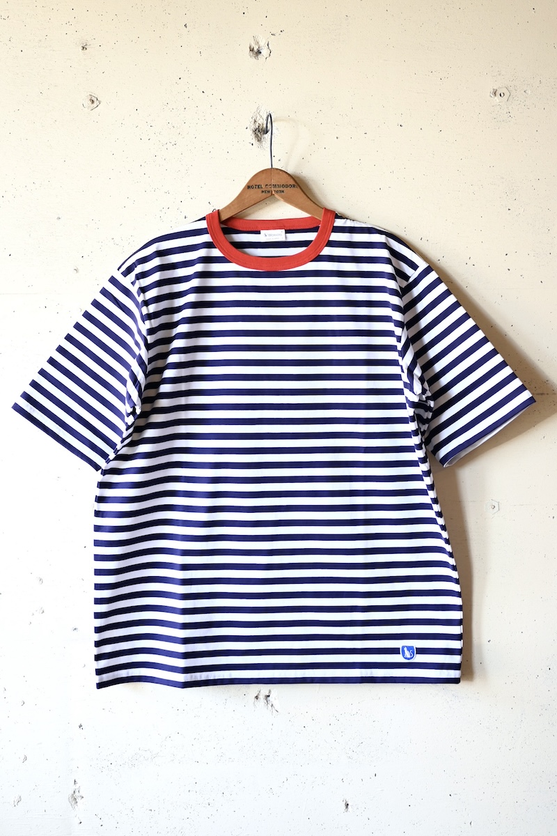 Border Tee Short Sleeve 6oz Trim Red×White×Navy