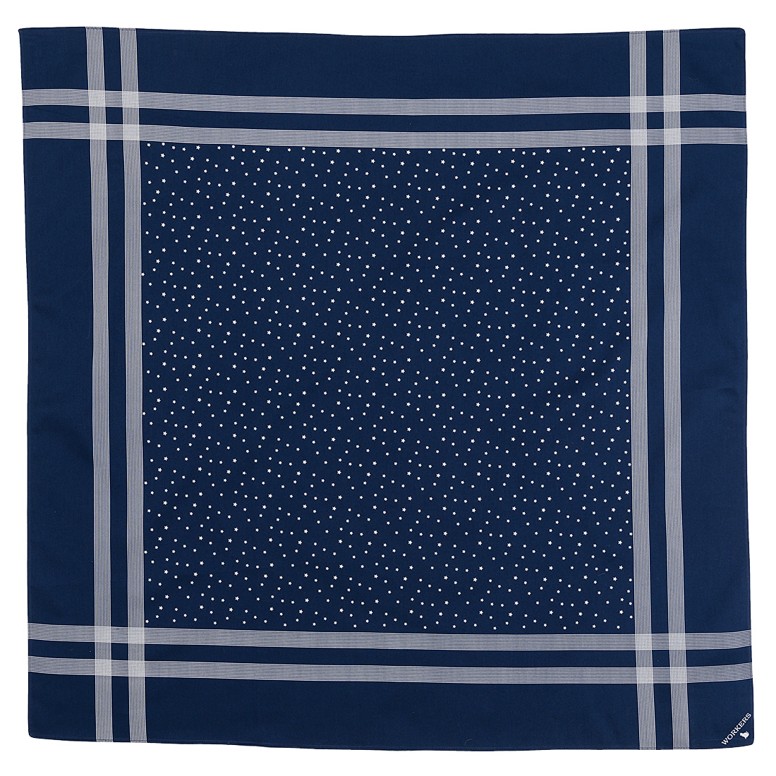 Cotton Sateen Scarf Blue Star Dot