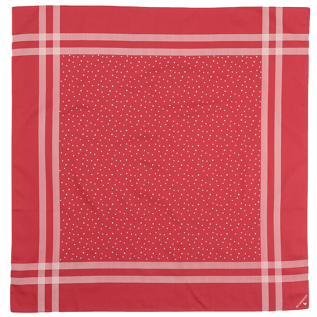 Cotton Sateen Scarf Red Star Dot