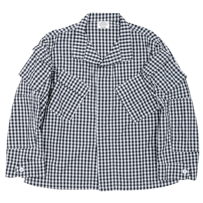 新品ワーカーズグランパシャツGrandpaShirtsチェックプルーオーバー15 WORKERS/ワーカーズ Grandpa Shirt, Black Check