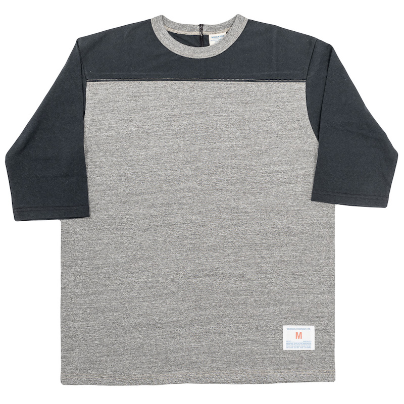 Football Tee Plain 2-Tone Grey × Fade Black