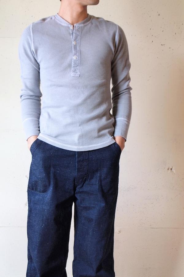 HOMESPUN (ホームスパン) ヘンリーネックサーマルロンT, Gray-1
