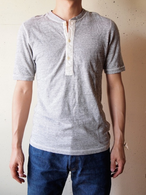 HOMESPUN Mock Twist Jersey S/S Henry TEE, Gray