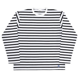 Border Crew Long Sleeve 2024S/S Black×White