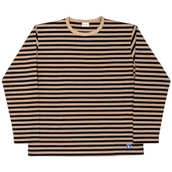 Border Tee Long Sleeve 6oz Black×Beige