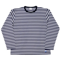 Border Tee Long Sleeve 6oz Navy×White