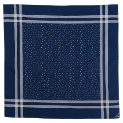 Cotton Sateen Scarf Blue Star Dot
