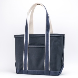 Deluxe Pocket Tote Bag D.Navy×Navy Handle Long
