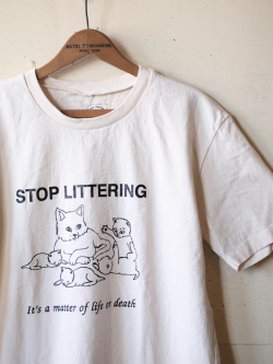 Mixta Printed Tee Stop Littering Natural-1