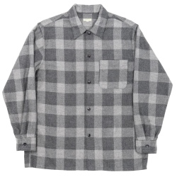 Open Collar Shirt 26AW Cotton Wool Flannel Check