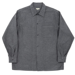 Open Collar Shirt 26AW Cotton Wool Flannel Grey