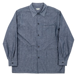 Open Collar Shirt 26AW Indigo Chambray