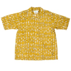 Open Collar Shirt 26SS Fish Block Print