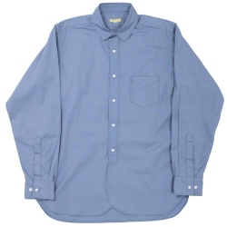 Round Collar Shirt 25AW Poplin Blue Grey