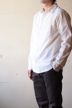 WORKERS MFG Work Shirt White Chambray-1