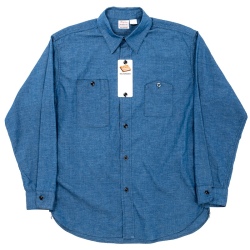 Yama-Poke Work Shirt Blue Moku Chambray