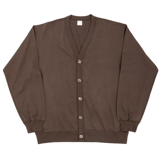 WORKERS] 2-PLY Cardigan / 5.7oz Cotton 100%, Brown【UNCLE
