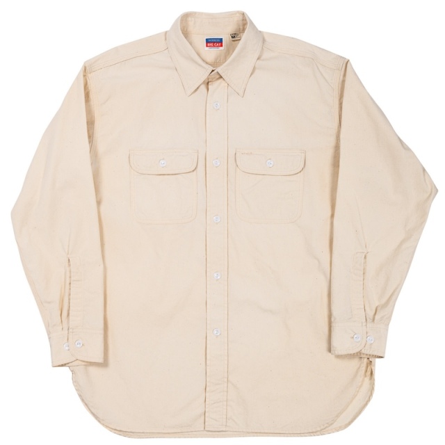 WORKERS] BIG CAT Work Shirt / 5oz White Chambray【UNCLE JOHN】通販