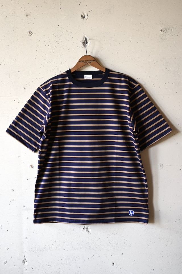 Butcher products BORDER TEE ネイビー WORKERS] Border Tee, Short Sleeve / 6oz Cotton 100%, Navy×Tabby