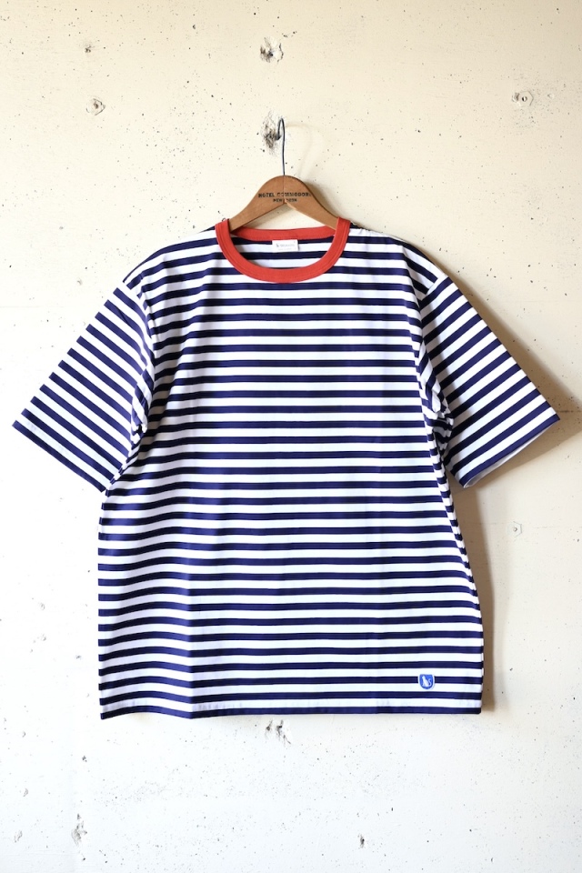 WORKERS] Border Tee, Short Sleeve / 6oz Cotton 100%, Trim Red