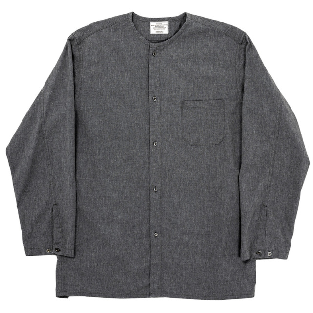 WORKERS] Sleeping Open Front Shirt / 5.5oz Black Chambray【UNCLE 
