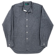 Band Collar Shirt 26SS Black Chambray