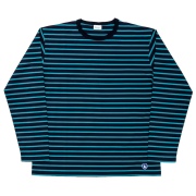 Border Tee Long Sleeve 6oz Neon Blue×Navy