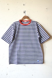 Border Tee Short Sleeve 6oz Trim Red×White×Navy