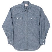 Cats Family Western Shirt Indigo Chambray