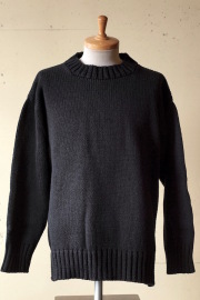 Deck Hand Indigo Cotton Crew Neck Sweater Black Indigo-1
