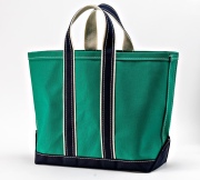 Deluxe Tote, Green Body × Navy Handle