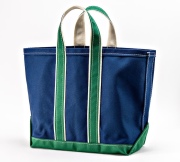 Deluxe Tote, Navy Body × Green Handle