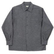 Open Collar Shirt 26AW Cotton Wool Flannel Grey