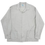 Open Collar Shirt Long Sleeve Snow Linen