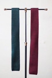 WORKERS Silk Knit Tie Green, Burgundy-1