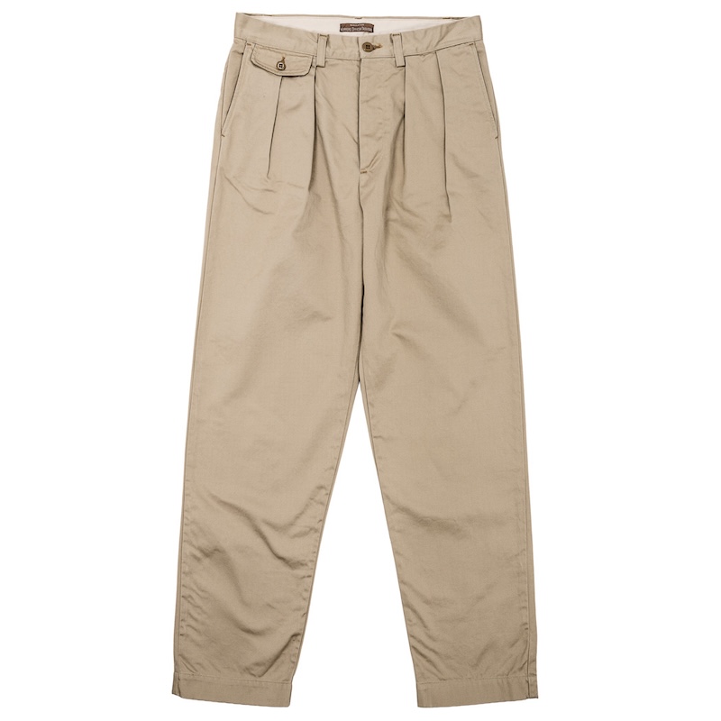 Officer Trousers 2-Tuck Khaki No.1 10oz Chino